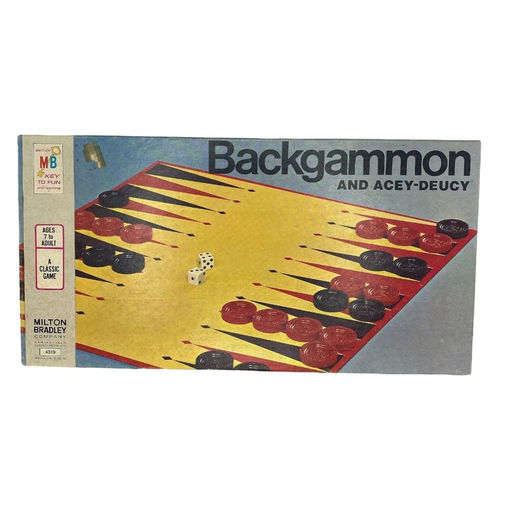 Vtg 1973 Milton Bradley Backgammon and Acey Deucy 4319 Board Game -Pieces Sealed
